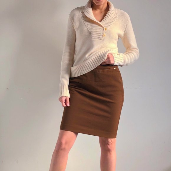 Vintage deep brown midi skirt - Picture 3 of 4